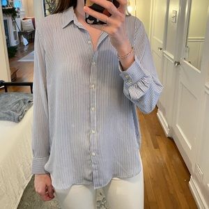 Loft Blue Pinstripe Button Down